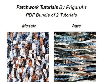 Landscape Patchwork Tutorials PDF Bundle: Wave & Mosaic Technique (Digital Download)