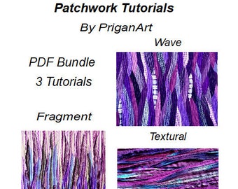 Samouczki patchworku krajobrazowego: 3 techniki szycia w formacie PDF (pakiet do pobrania cyfrowego)