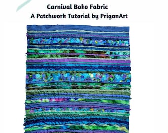 Carnival Boho Fabric,  Patchwork Tutorial, PDF Tutorial, Instant Download