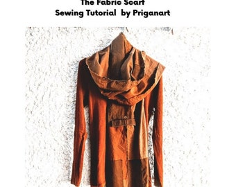 Fabric Scarf Tutorial, PDF Tutorial, PriganArt - 8 versions