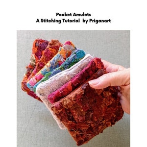 Pocket Amulets, A Stitching Tutorial,  DIY,  PDF Tutorial, Instant Download