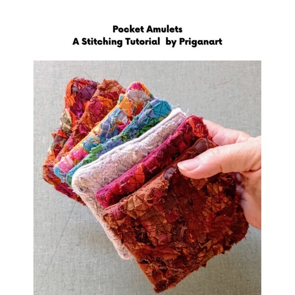 Pocket Amulets, A Stitching Tutorial,  DIY,  PDF Tutorial, Instant Download