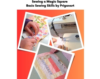 Sewing a Magic Square, Basic Sewing Skills Tutorial, PDF Tutorial, Instant Download