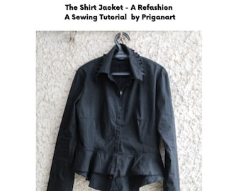 Tutorial de costura de chaqueta de camisa, tutorial en PDF, descarga instantánea