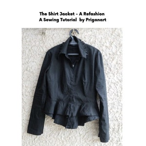 Shirt Jacket Sewing Tutorial, PDF Tutorial, Instant Download image 1