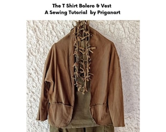 Tutorial de costura de bolero y chaleco para camiseta (PDF, descarga instantánea)