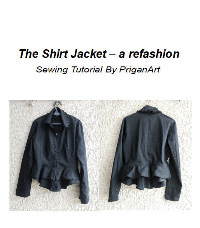 Shirt Jacket Sewing Tutorial, PDF Tutorial, Instant Download image 2