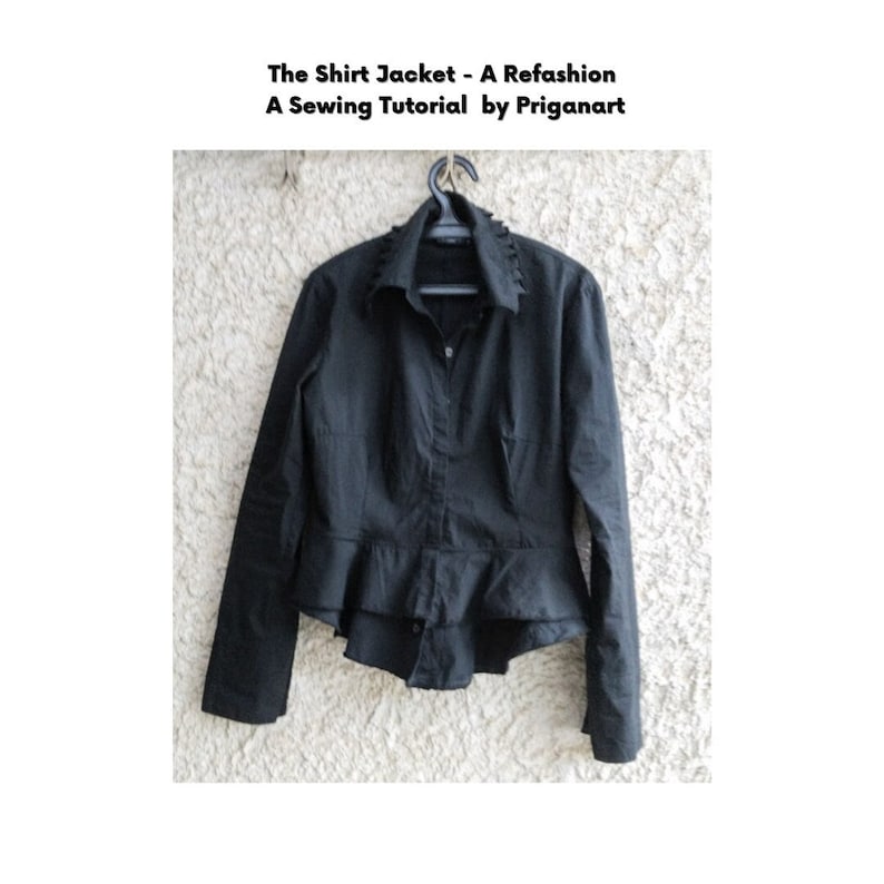 Shirt Jacket Sewing Tutorial, PDF Tutorial, Instant Download image 1