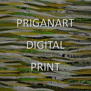 Printable Art, Digital Download Print, of Wave Landscape Jungle Art Quilt