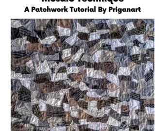 Tutorial de patchwork con mosaicos y acolchado en tela (PDF, descarga instantánea)