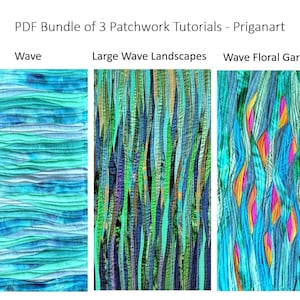 Wellenmuster Patchwork Anleitungen: 3-PDF Bundle (Instant Download)