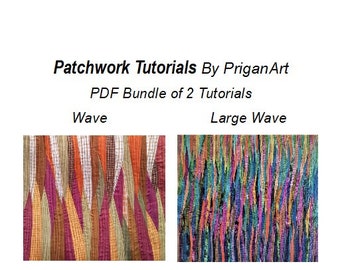 PDF Bundle of 2 Wave Landscape Patchwork Tutorials, PDF Tutorials, Instant Download