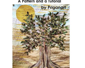 Wave Tree of Life Quilt Pattern: Art Quilt PDF Tutorial (60x90 cm)