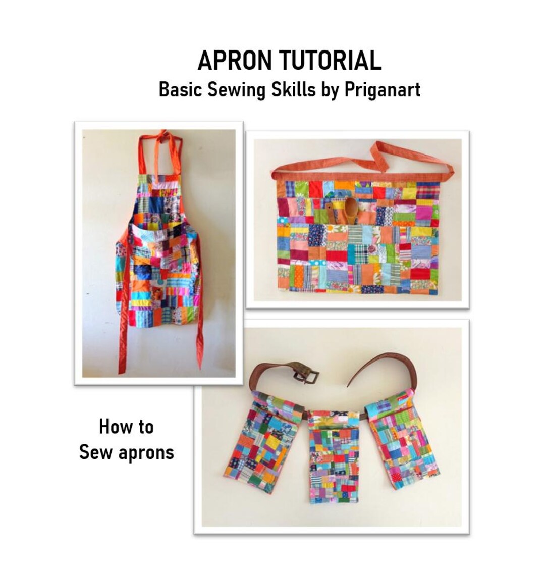 Apron Sewing Tutorial 4 Beginner friendly Patterns PDF Download Etsy