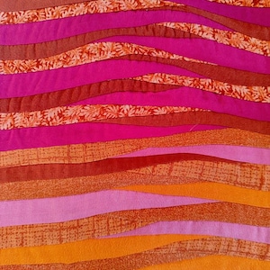 Sunrise wave landscape patchwork art quilt