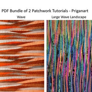 Wave Landscape Patchwork Tutorials Bundle: Sewing Art Quilts (PDF Download)