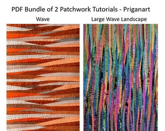 Tutoriales de patchwork con paisajes ondulados: Edredones con costura artística (descarga en PDF)