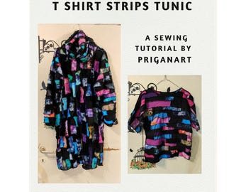 T-shirt a strisce, tunica, tutorial di cucito, tutorial PDF, download immediato