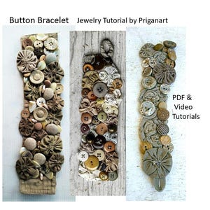 Button Bracelet Tutorial: PDF & Video, Upcycled Jewelry