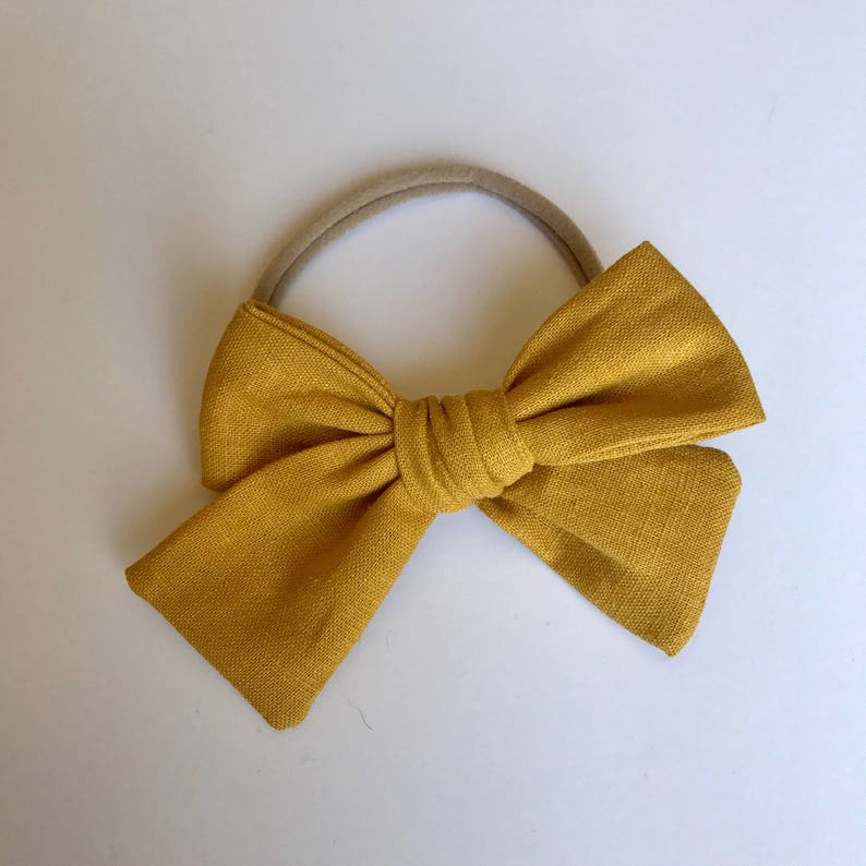 Fall bows, fall bow set, mustard bows, plum bows, gray bows, navy bows, red bows, fabric bows, bows on clips, bows on headbands, baby bows image 3