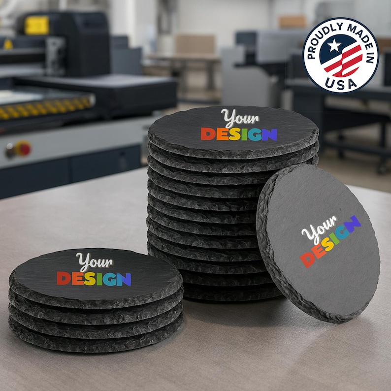 Slate Coasters Set of 6 – Personalized Laser Engraved or UV Printed ...