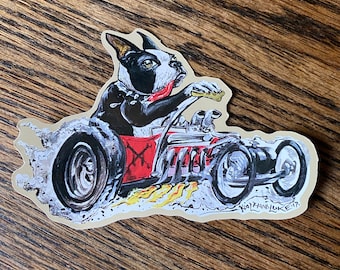 Hot Rod Dog Sticker
