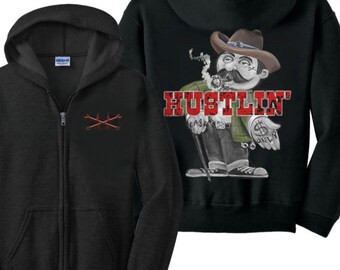 Hustlin Zip Up Mens Hoodie