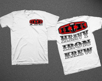 Heavy Iron Krew men’s white T-shirt