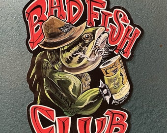 Bad Fish Club 5” tall Sticker