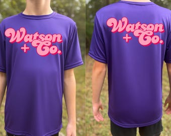 Mock up | A4 NB3142 YOUTH Short Sleeve Dry Fit Tee | Purple Mockup | Front and Back Options |Real Model | Trendy Athletic Outdoor Fit