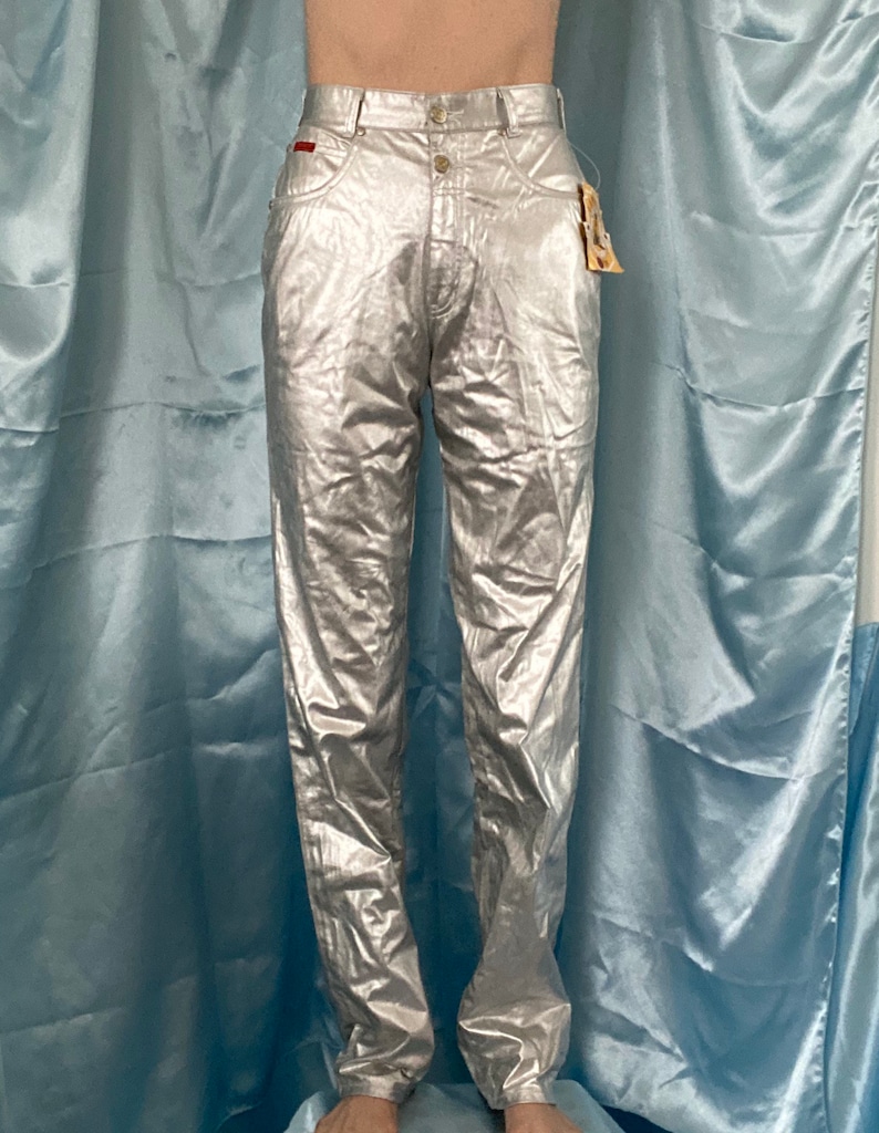 new with tags Vintage 1990s silver western style high waisted Lawman jeans Size 5.
