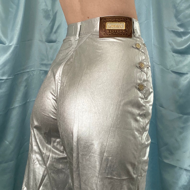 new with tags Vintage 1990s silver western style high waisted Lawman jeans Size 5.