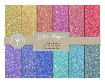 Colorful Glitter Digital Paper Pack – Scrapbook Backgrounds (Digital Download)