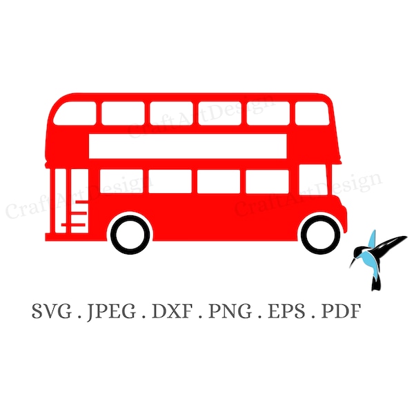 London Bus SVG, Red Bus SVG, London Bus Clipart, Britain Clipart, Cricut Cut Files, Silhouette Cut Files, Licence commerciale, Fichier numérique