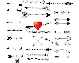Tribal Arrow Clipart – Hand Drawn Arrows, Vectors (PNG, EPS)