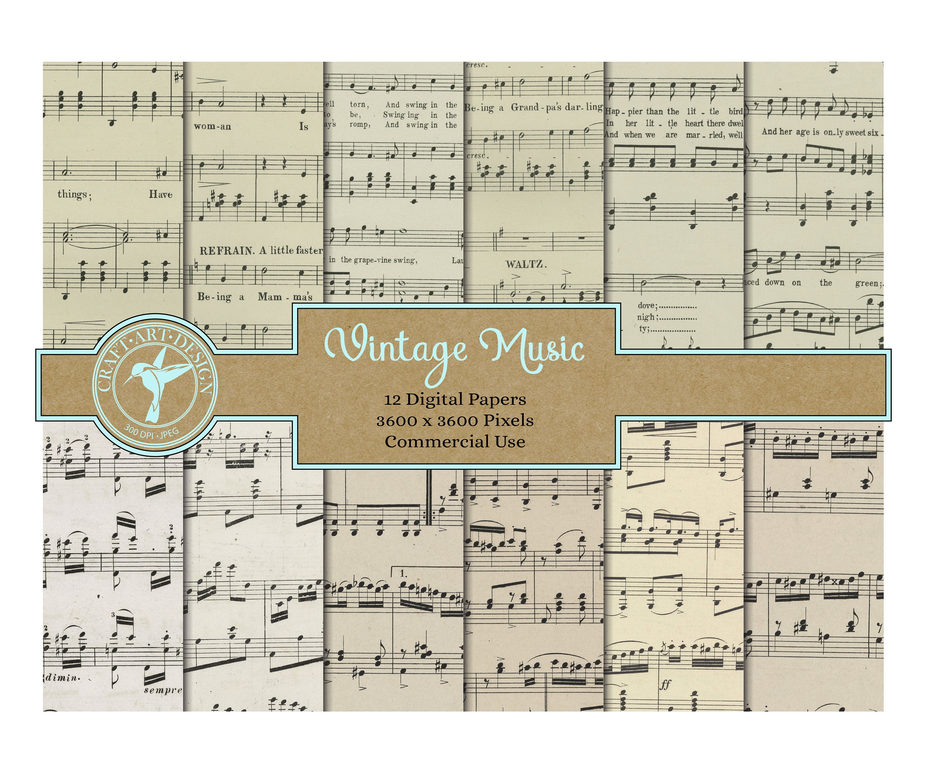 Download Digital Paper Pack Sheet Music Vintage Music Paper Digital Etsy