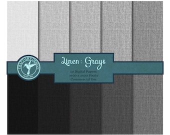 Gray Tones - Linen Digital Paper Pack. Grey Shades Linen Digital Papers. Printable Fabric Texture Pattern. Gray Shades. Commercial Use.