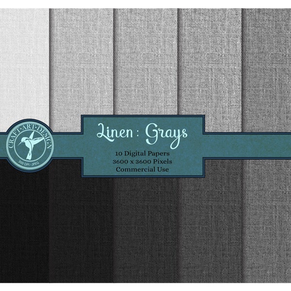 Gray Tones - Linen Digital Paper Pack. Grey Shades Linen Digital Papers. Printable Fabric Texture Pattern. Gray Shades. Commercial Use.