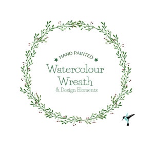 Aquarel Laurel Wreath Digitale Clipart. Aquarel Laurier en Bessen. Aquarel Floral Clip Art, Aquarel Clipart. Commercieel gebruik