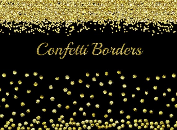 Gold Confetti Borders Clipart: glitter CONFETTI - Etsy Singapore