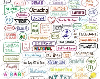 words for cards, journals and scrapbooking