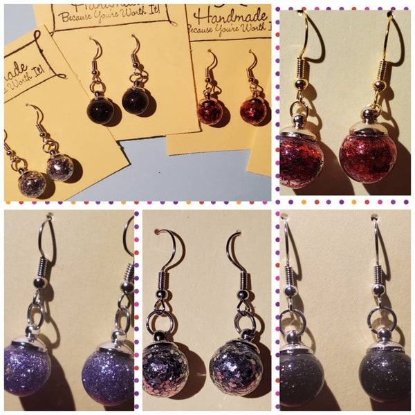 Fashion earrings / dazzle sparkle glass globe earrings