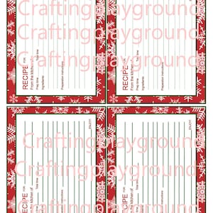 Tarjetas de recetas navideñas / Obtienes 3 diseños diferentes / Descarga digital imprimible