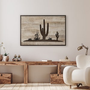 Carved Desert Scene Picture Wood Wall Art Cactus Wall - Etsy