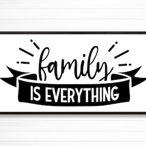 Family Is Everything | Framed Family Quote Sign | Trendy Home Wall Art | Living Room Wall Decor | Bedroom Sign | Framed Canvas Wall Decor
