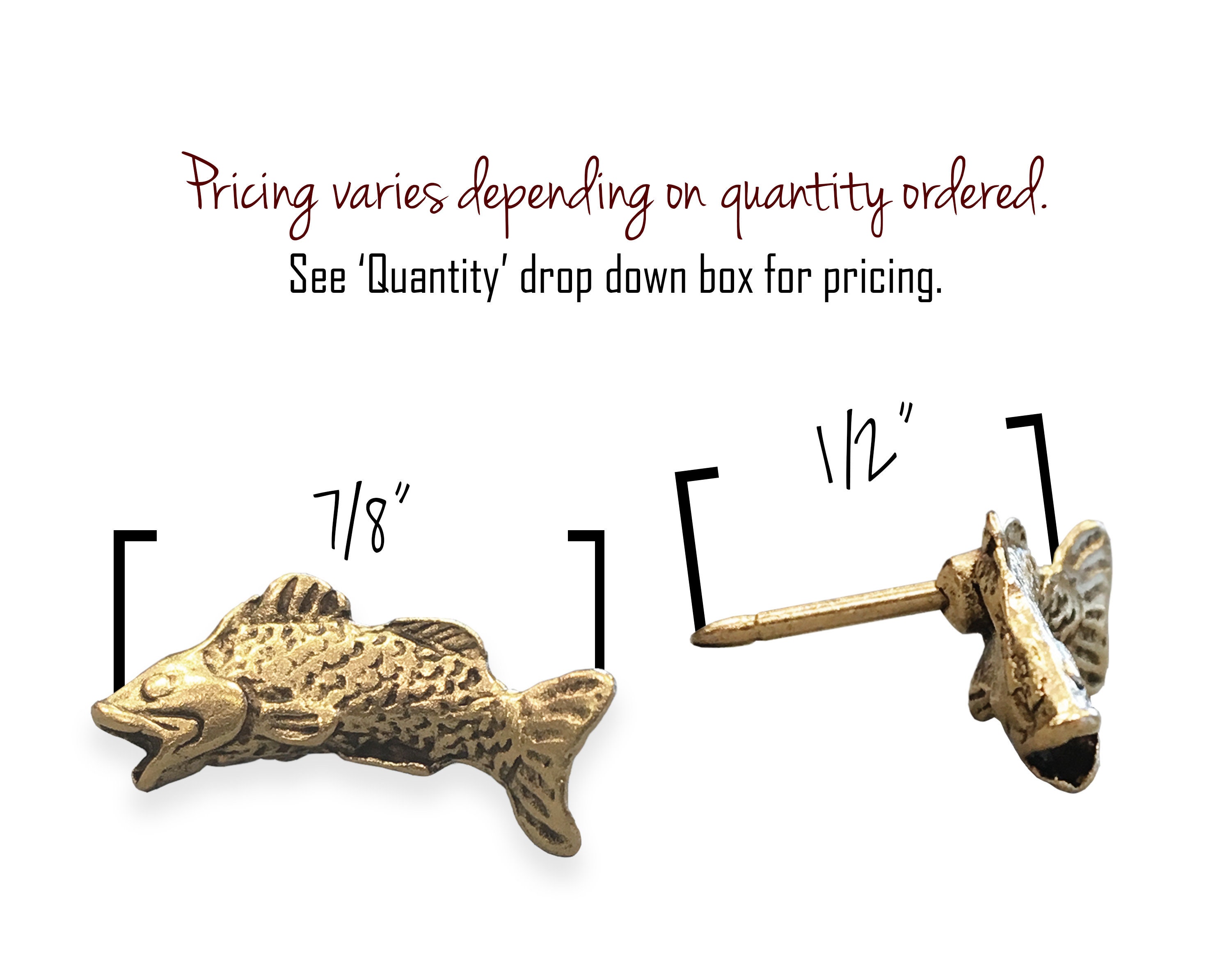 Gold & Silver Fish Push Pins Nickel Angler Pin to Mark - Etsy UK