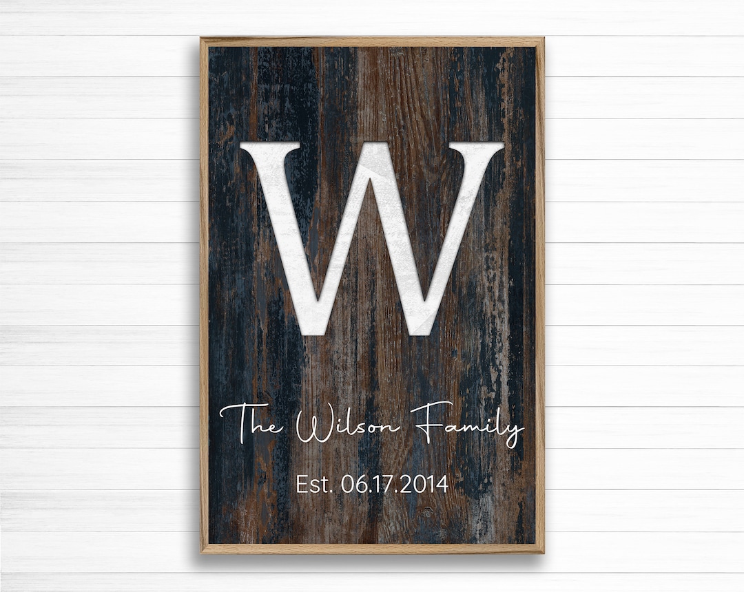Last Name Sign - Family Name Wood Wall Decor - Established Date ...