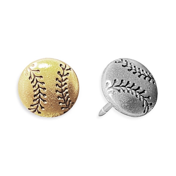 Baseball Push Pin - Baseball Lapel Pin - Gold or Silver - Solid Metal Decorative Pin - Must purchase clasp for Lapel Pins