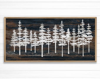 Pine Tree Forest Wall Art - Evergreen Trees - Mountain Art - Nature and Cabin Art - Anniversary Gift Idea -