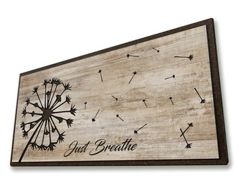 Carved | Dandelion Art | Inspirational Quote Art | Nursery Décor | Nature Art Kids | Carved Wood Wall Art | Dandelion Wish Art